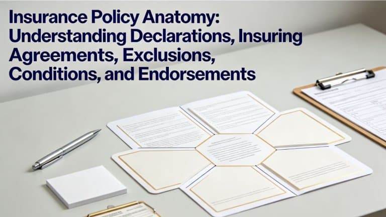 Insurance Policy Anatomy: Understanding Declarations, Insuring Agreements, Exclusions, Conditions, and Endorsements